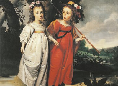 两个孩子打扮成牧羊人 作者 Wybrand de Geest